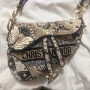 Spring 2024 Dior Beige Floral Canvas Saddle Bag – Limited Edition